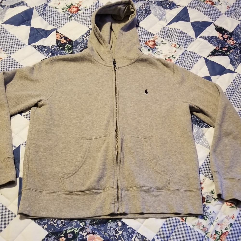 Boys Polo Ralph Lauren Gray Hoodie Size L 14/16